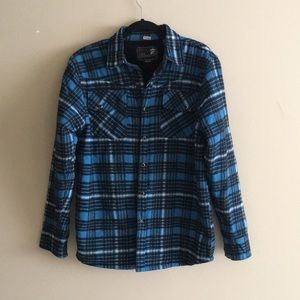 Men’s small blue inner fleece flannel shirt